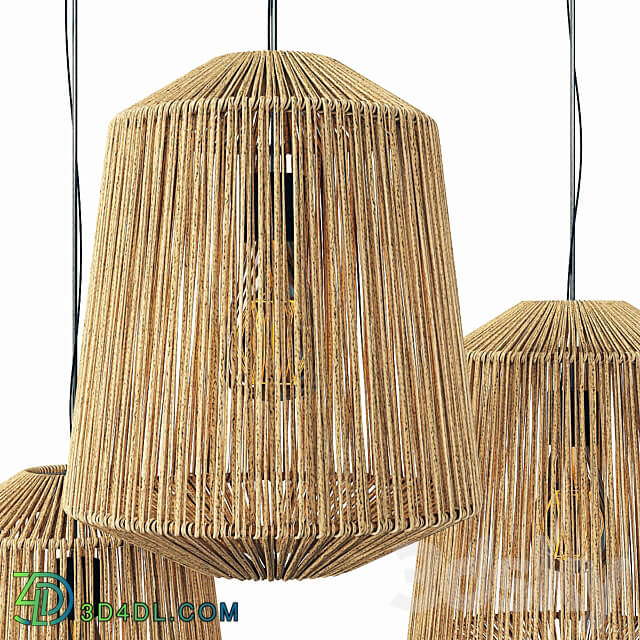 Pendant light Lamp wood rotang wicker barrel Lamp wicker rattan barrel