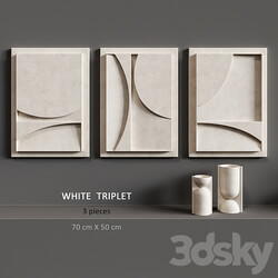 Relief White Triplet 3D Models 