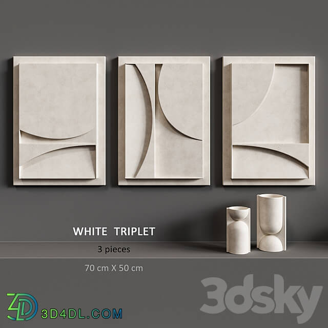 Relief White Triplet 3D Models