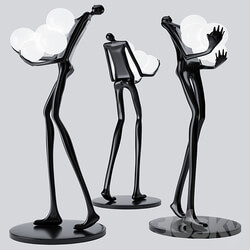 Floor Lamp Man Baloons Black 