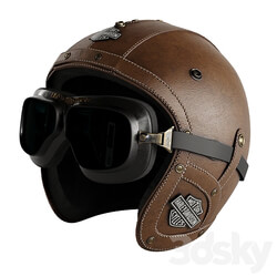 Clothes Leather moto helmet 