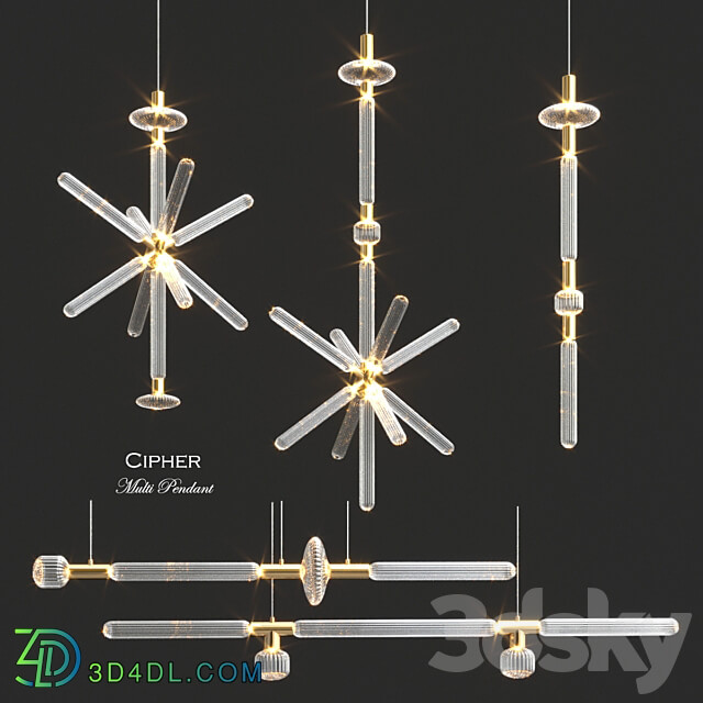 Pendant light Cipher Multi Pendant Collection by LASVIT