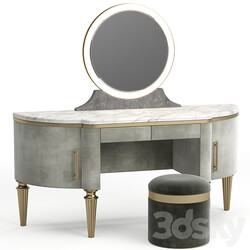 DAME By Longhi dressing table design by Giuseppe Iasparra with Pouf Loft concept Golden Belt 