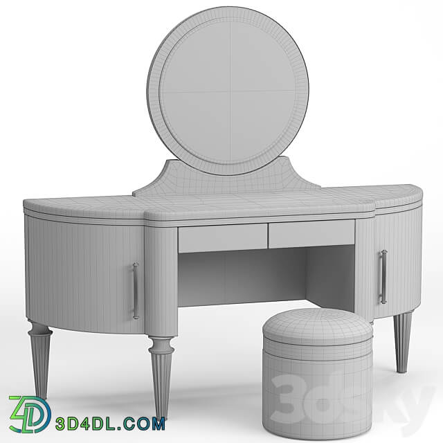 DAME By Longhi dressing table design by Giuseppe Iasparra with Pouf Loft concept Golden Belt