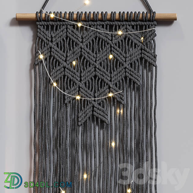 Decorative set BLACK MACRAME