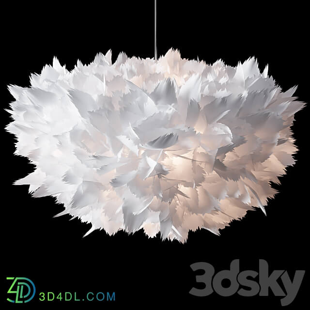 Pendant light White feather chandelier