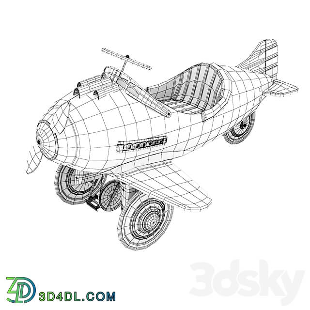 Kids pedal plane 3D Models