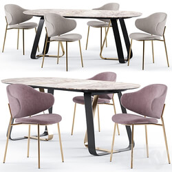 Table Chair Holly dining chair and Sunshine table Calligaris 