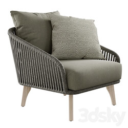 Outdoor garden wicker woven armchair 4so Santander chair 3D Models 