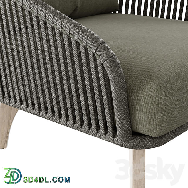 Outdoor garden wicker woven armchair 4so Santander chair 3D Models