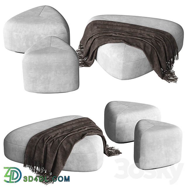 Set of poufs Stone 