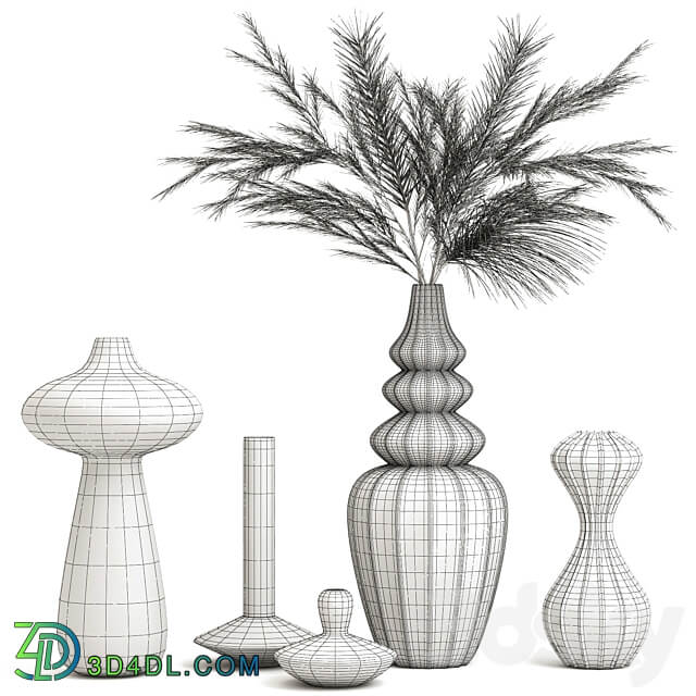 A set of vases with decor.