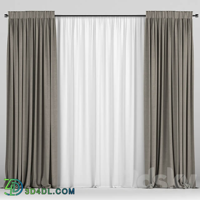 Curtains with tulle