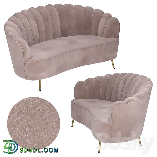 Rita Velvet Sofa