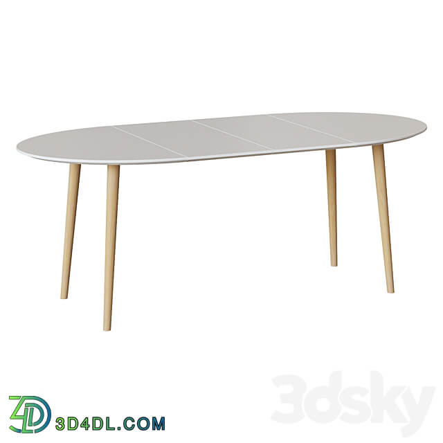 Oakland table white oval 3D Models