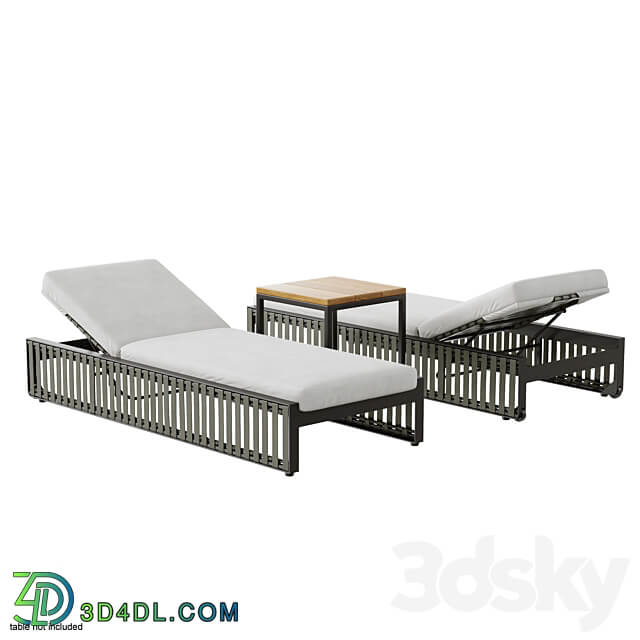 Outdoor garden wicker woven lounger Skyline design Horizon Other soft seating 3D Models