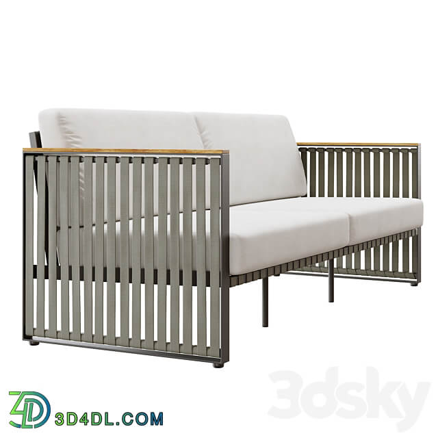 Outdoor garden wicker woven sofa Skyline design Horizon 3D Models