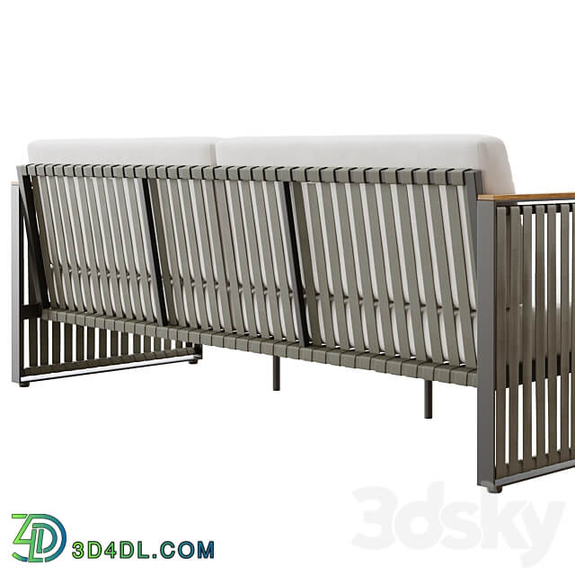 Outdoor garden wicker woven sofa Skyline design Horizon 3D Models