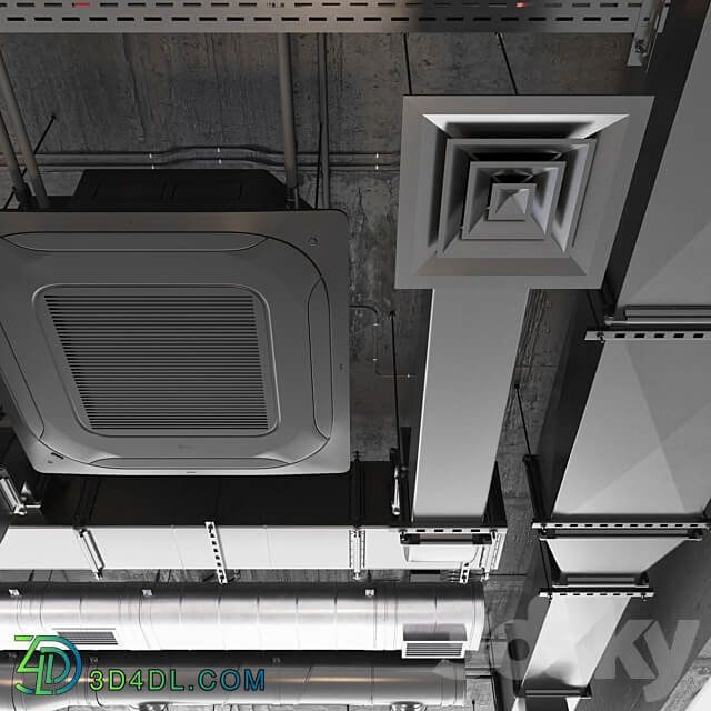 Ventilation system set 02 3D Models