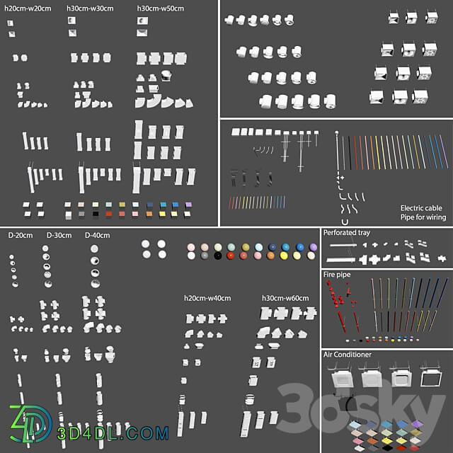 Ventilation system set 02 3D Models