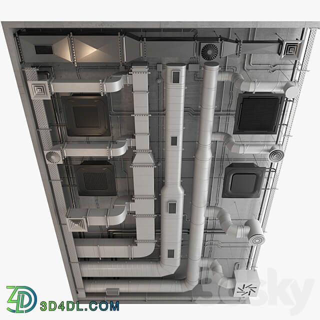 Ventilation system set 02 3D Models