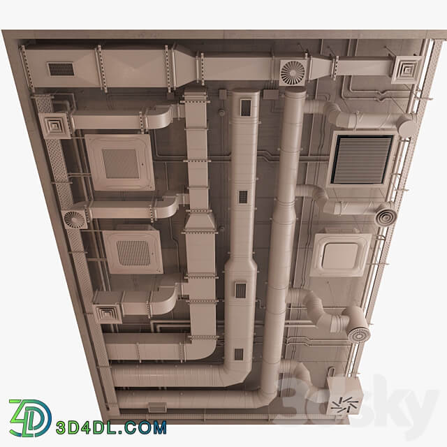 Ventilation system set 02 3D Models