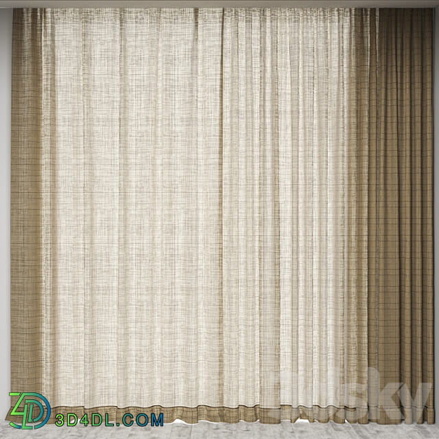 CHECKED LINEN CURTAIN