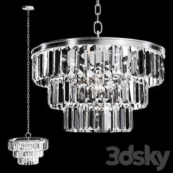 Pendant light Restoration Hardware ALAINE CRYSTAL CLEAR GLASS 3 TIER CHANDELIER Silver 