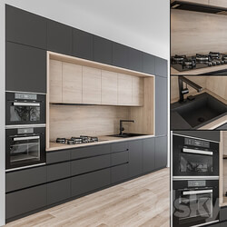 Kitchen Kitchen Modern Black and Wood 43 