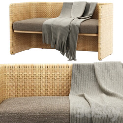 Monica rattan bench 