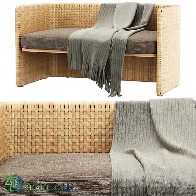 Monica rattan bench