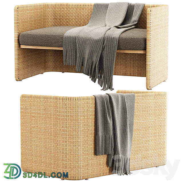 Monica rattan bench