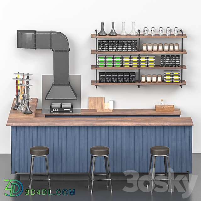 Hookah lounge bar counter