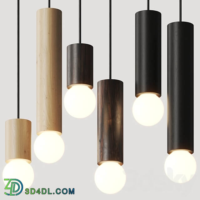 Pendant light Allied Maker Wood Cylinder Pendant Lamps