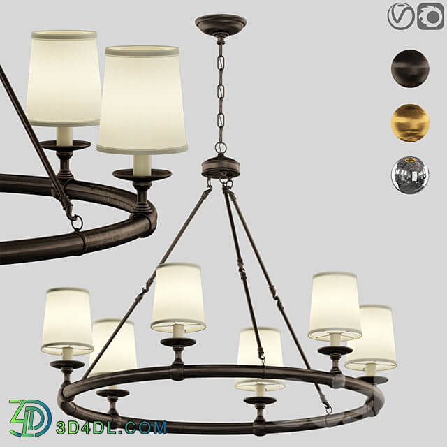 Pendant light Devon round chandelier 6 light