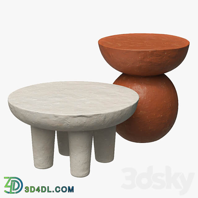 Clay side tables 3D Models