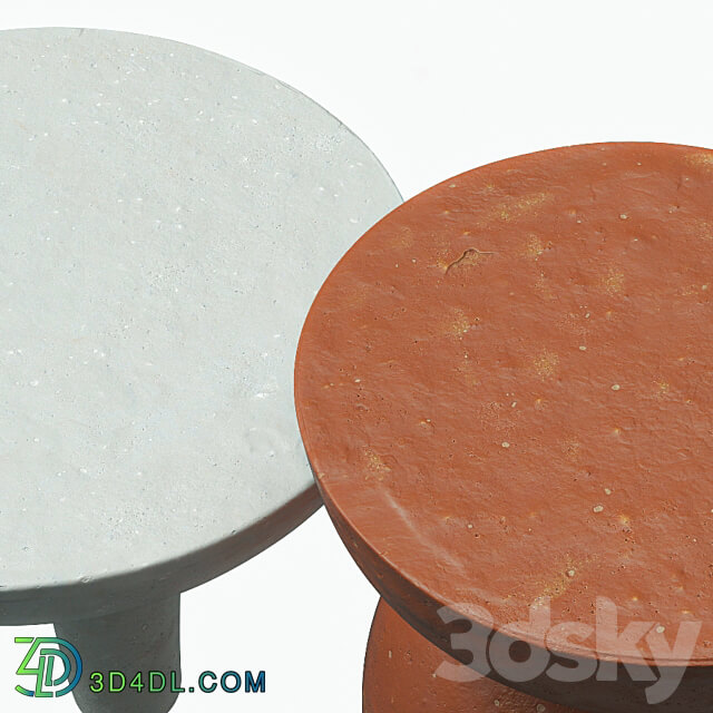 Clay side tables 3D Models