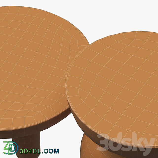 Clay side tables 3D Models