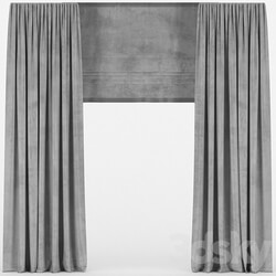 Velvet curtains with roman 