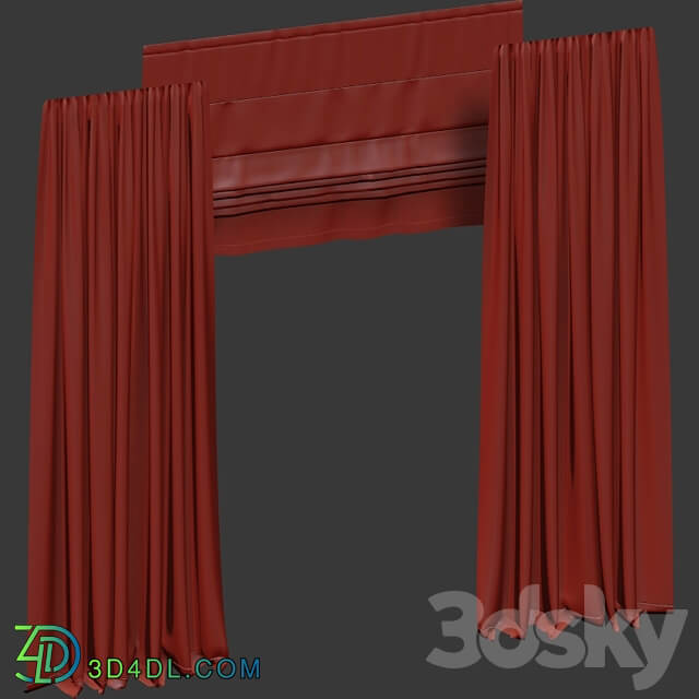 Velvet curtains with roman