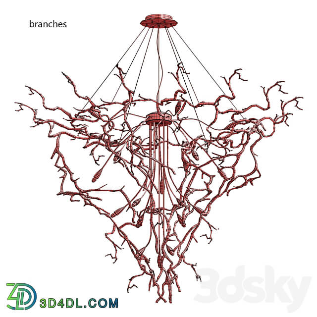 Pendant light Serip Aqua 19 Lamp Funnel Bespoke Chandelier