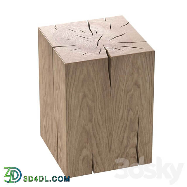 NATURAL SOLID OAK CUBE TABLE BY ROSE UNIACKE