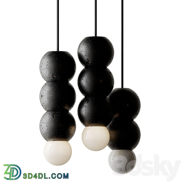 Pendant light Lava Stone and Aluminum Pendant Light Ooops by Buzao