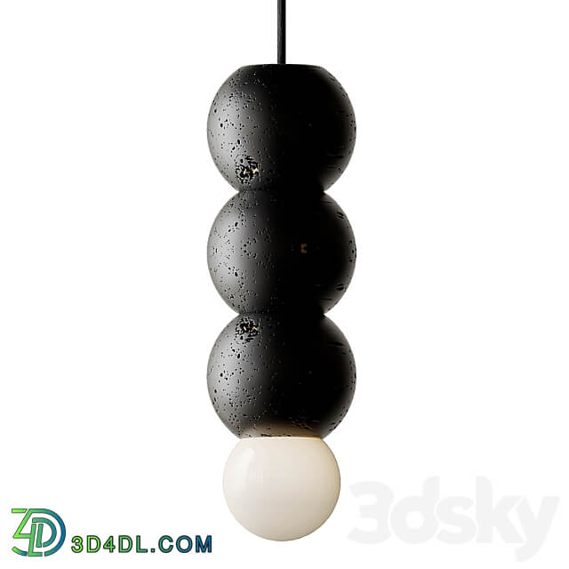 Pendant light Lava Stone and Aluminum Pendant Light Ooops by Buzao