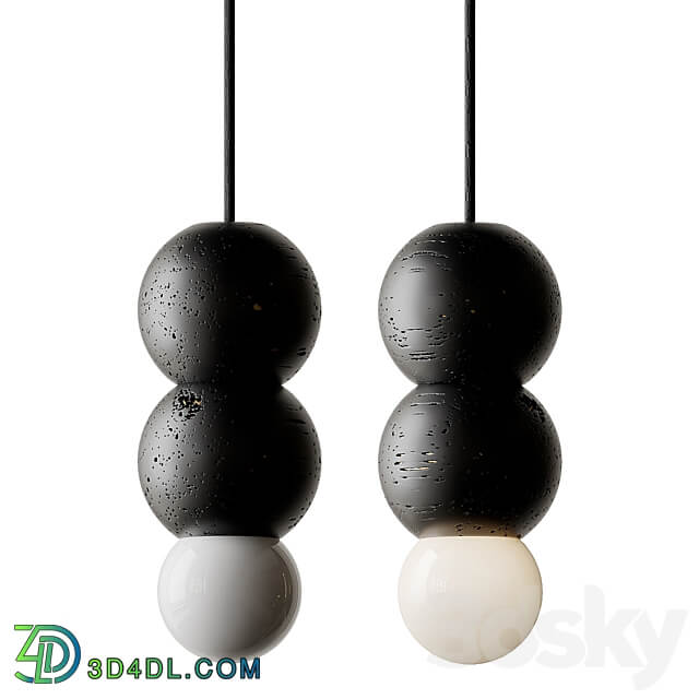 Pendant light Lava Stone and Aluminum Pendant Light Ooops by Buzao