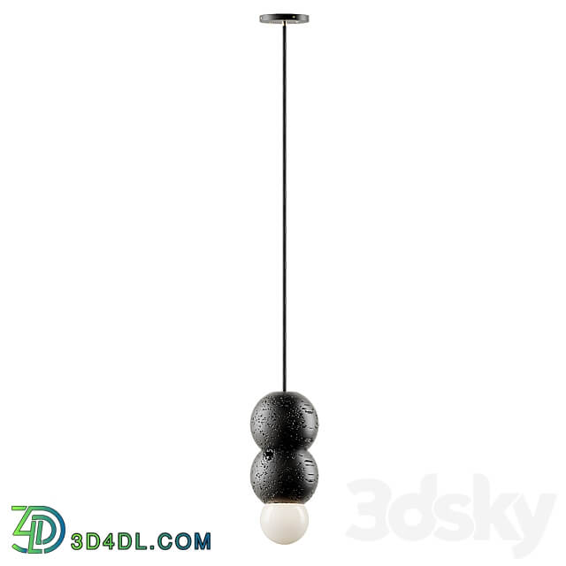 Pendant light Lava Stone and Aluminum Pendant Light Ooops by Buzao