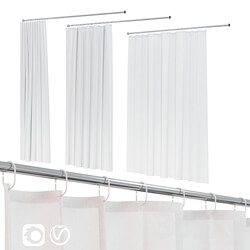 Bath curtain shower 200x200 cm in 3 versions white  