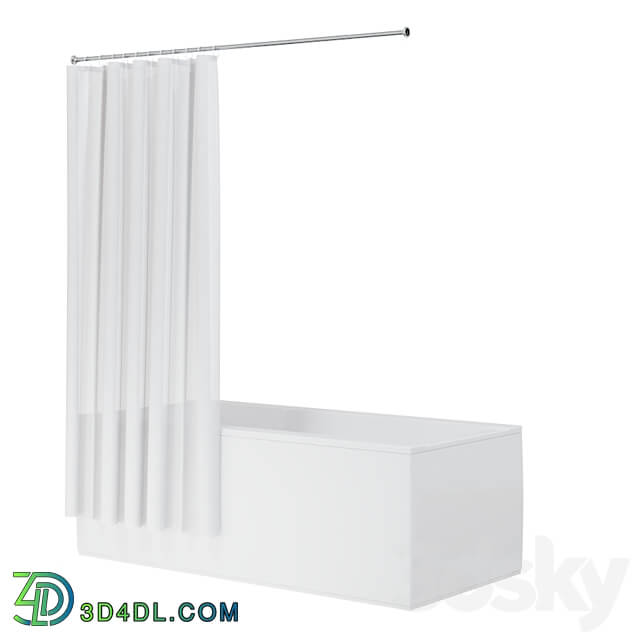 Bath curtain shower 200x200 cm in 3 versions white 