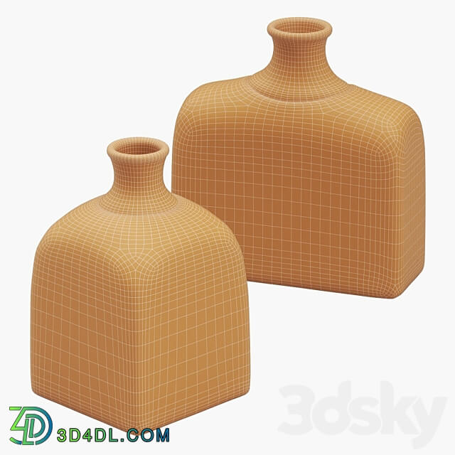 Glass bottle vases 3D Models