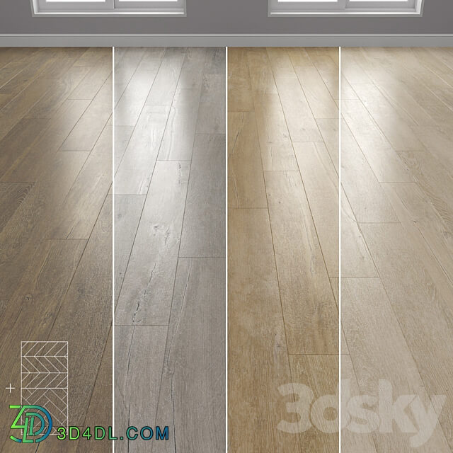 Parquet 4 colors Linear herringbone chevron setquad4